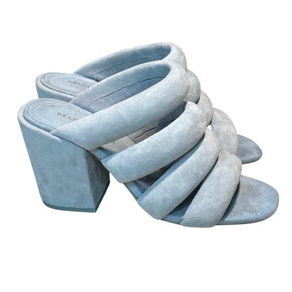 Kelsi Dagger Brooklyn Periwinkle 100% Leather Mell Mule Heeled Sandals Size 7.5 - Picture 2 of 10